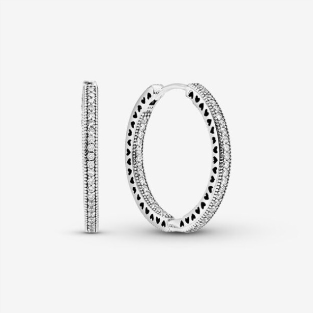 Sparkle And Hearts Hoop Earrings Pandora